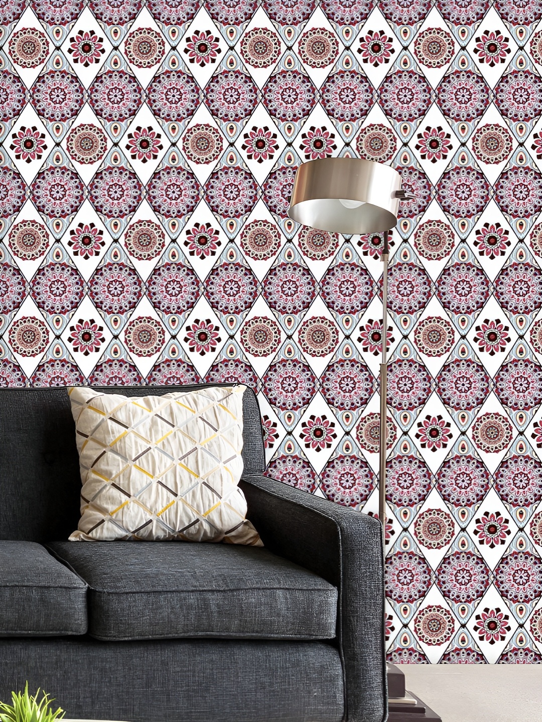 

ArtzFolio Printed UV-Resistant Anti-Bacterial Ornamental Ethnic India Illustration Art Peel & Stick Wallpaper, Multi
