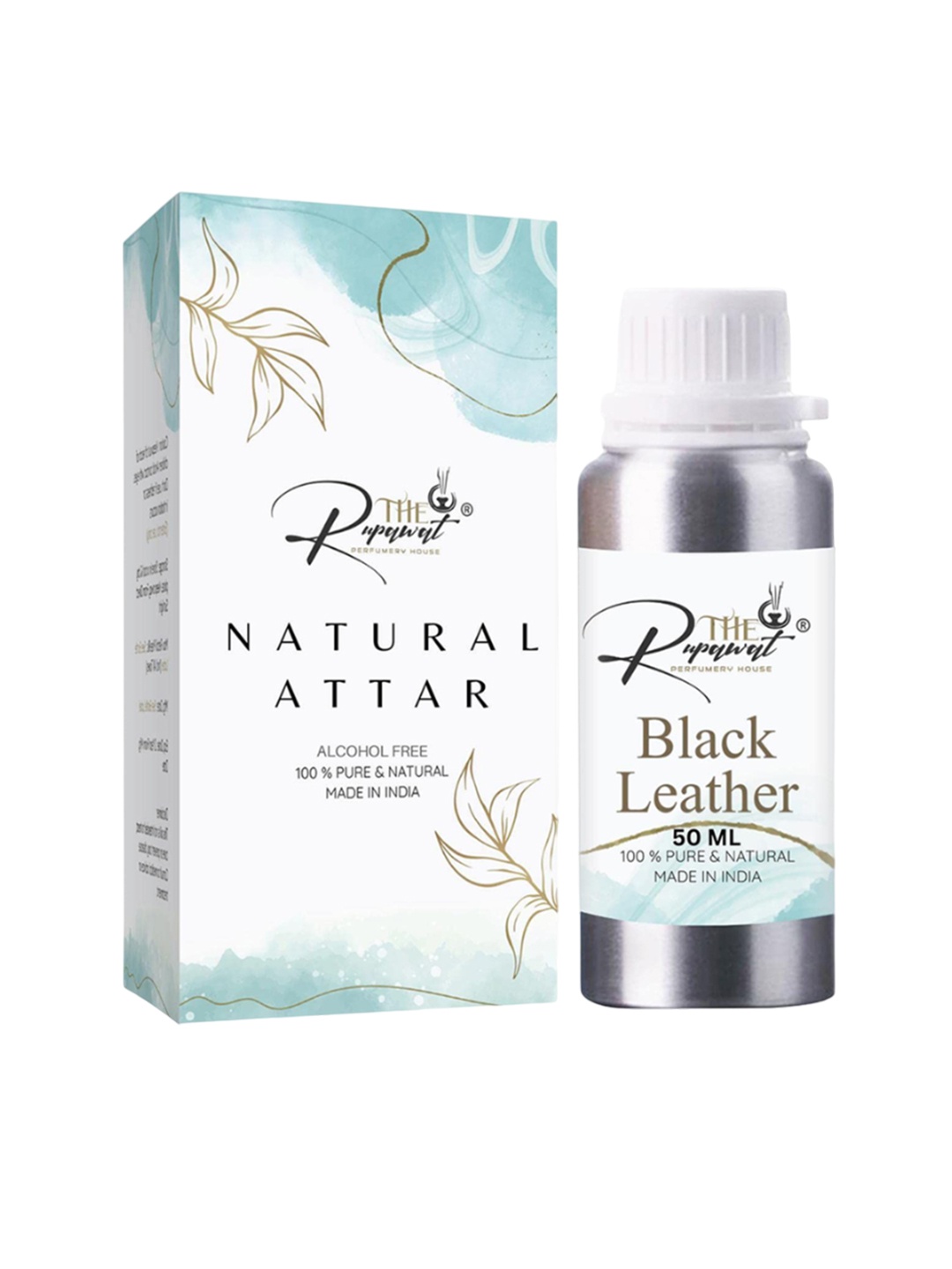 

THE RUPAWAT Perfumery House Black Leather Natural & Pure Alcohol Free Attar-50ml, Transparent