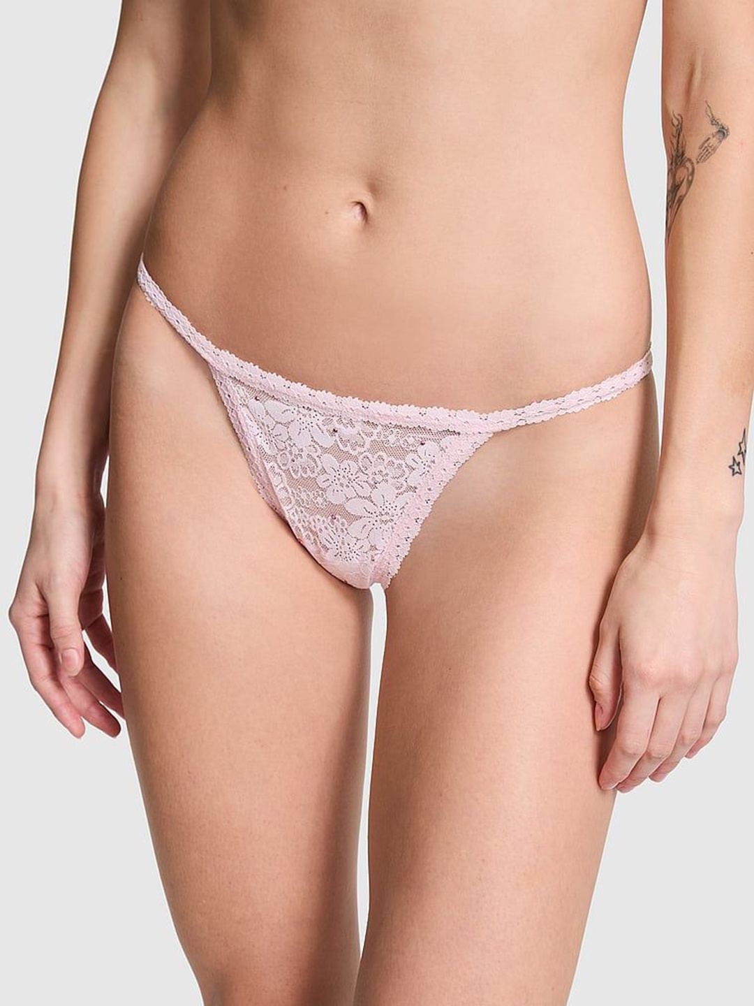 

Victoria's Secret Low-Rise V-String Bikini Briefs, Pink