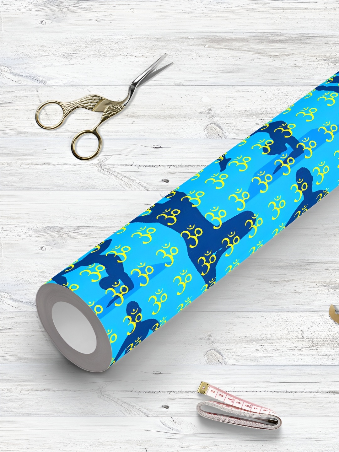 

ArtzFolio Turquoise Blue & Navy Blue Printed UV Resistant Wallpaper