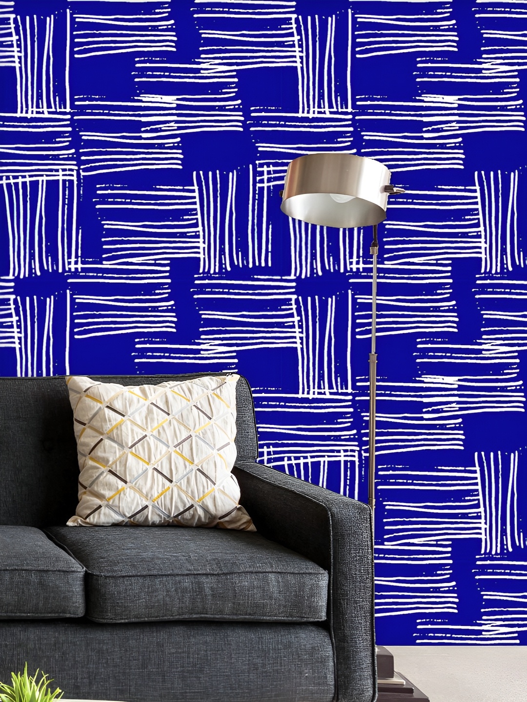 

ArtzFolio Printed UV-Resistant Anti-Bacterial Japanese Shibori Ikat Peel & Stick Wallpaper, Multi