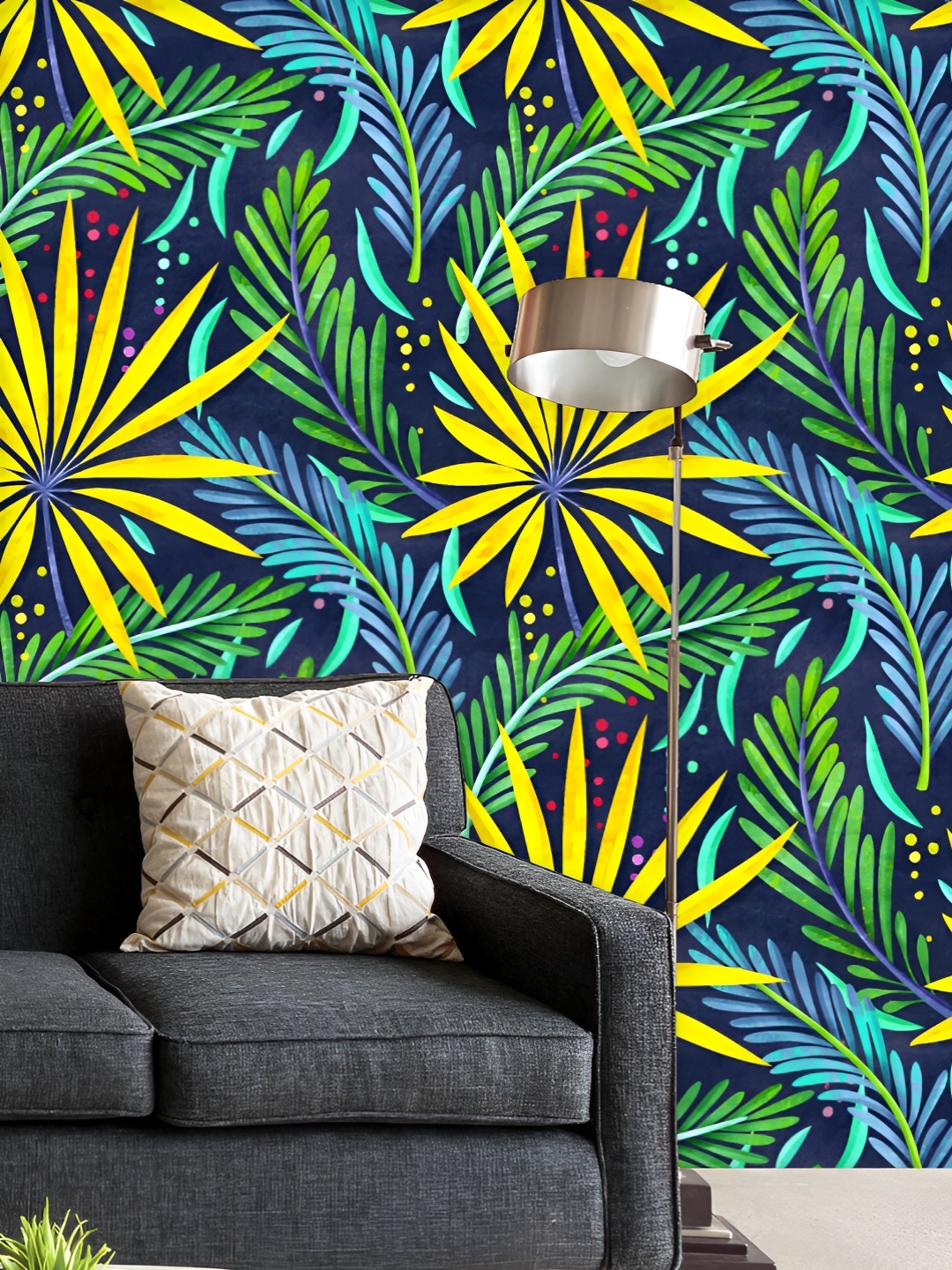 

ArtzFolio Printed UV-Resistant Anti-Bacterial Green Jungle Tropical Leaf Peel & Stick Wallpaper, Multi