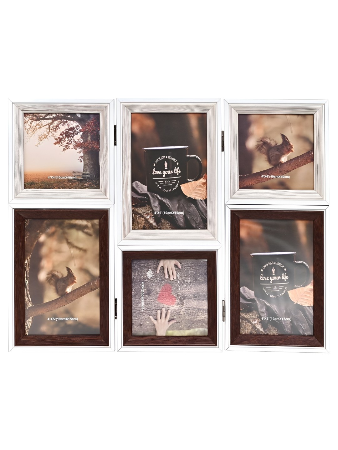 

Aura White & Brown 6 Pieces Wooden Table Photo Frames