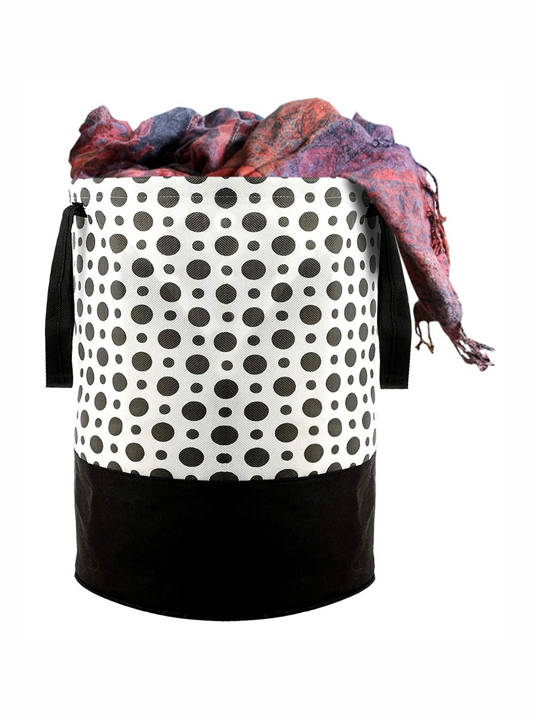 

Aura Black & White Polka Dot Printed Foldable Laundry Bag