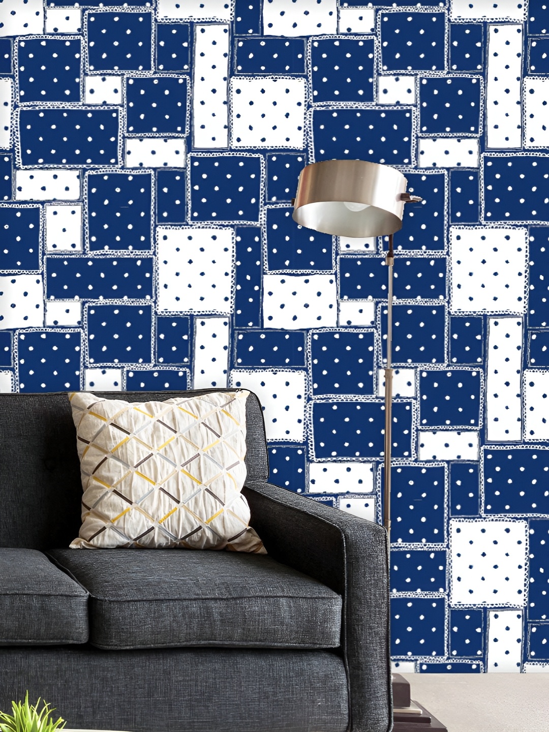 

ArtzFolio White & Blue Printed Peel & Stick Wallpaper