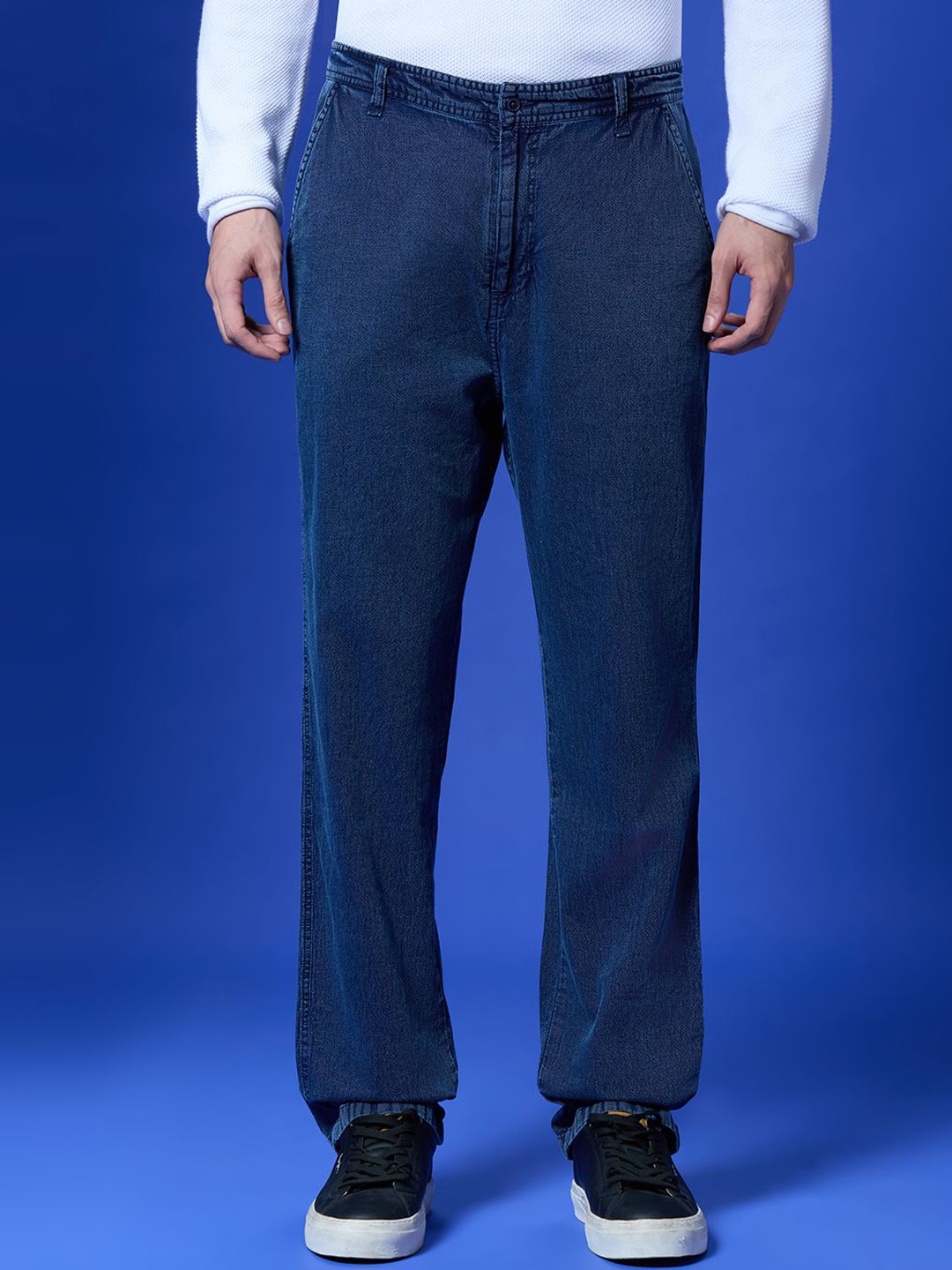 

Pepe Jeans Men Cotton Mid-Rise Trousers, Blue