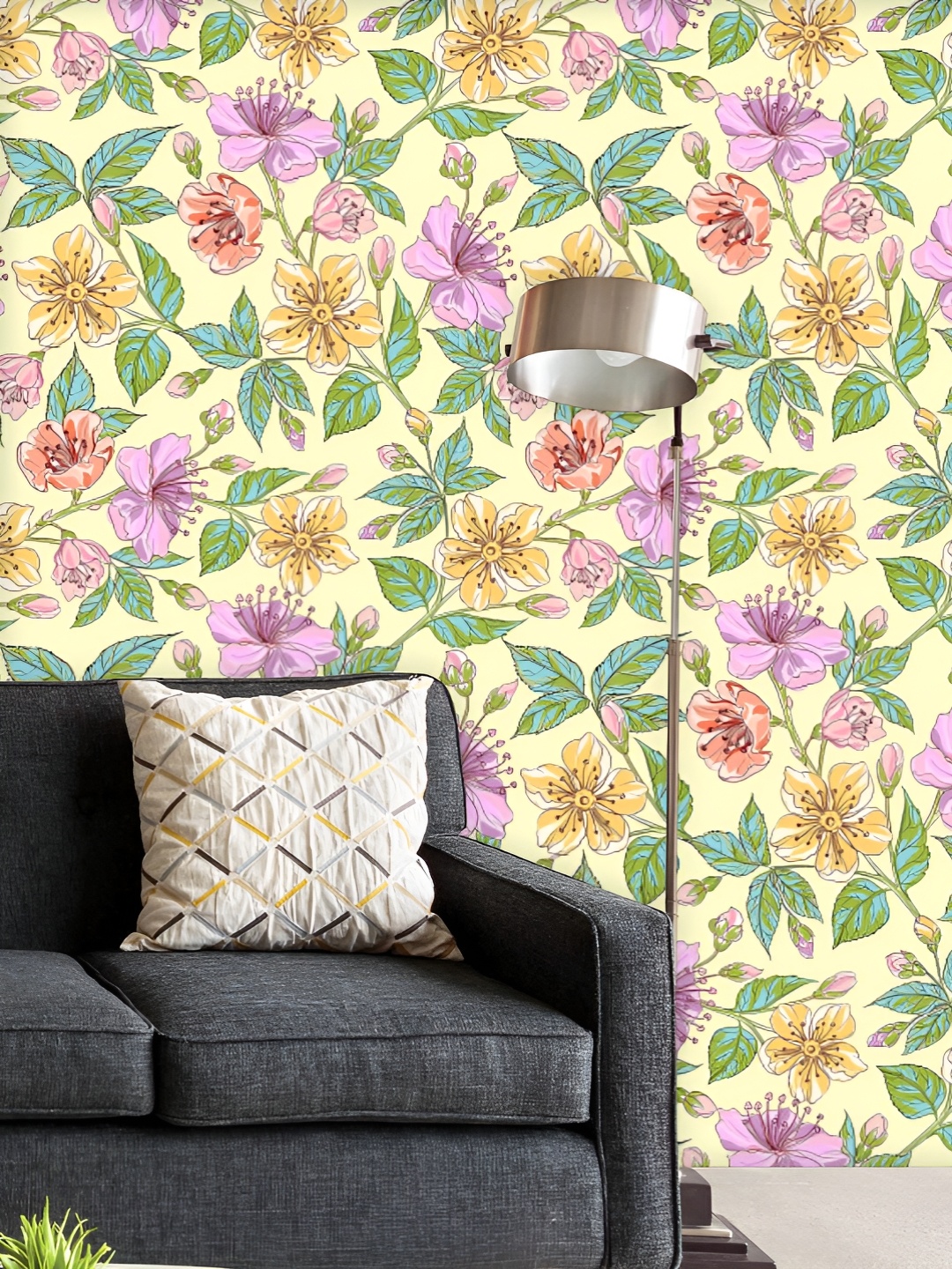 

ArtzFolio Printed UV-Resistant Anti-Bacterial Spring Flowers Leaves Peel & Stick Wallpaper, Multi