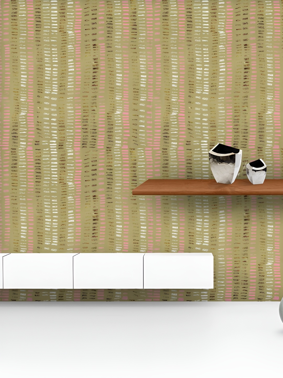 

ArtzFolio Green & Pink Peel & Stick Wallpaper