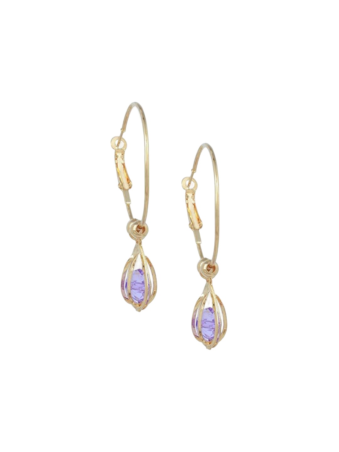 

MEMOIR Gold Plated Cubic Zirconia Circular Hoop Earrings