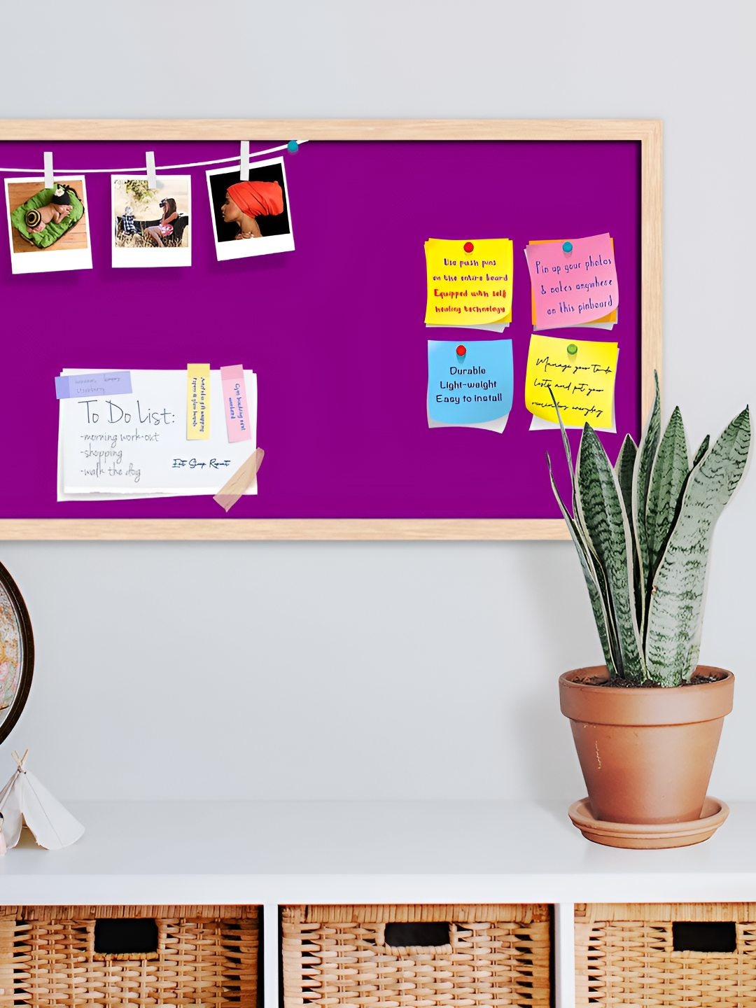 

ArtzFolio Wooden Notice Pin Board, Purple