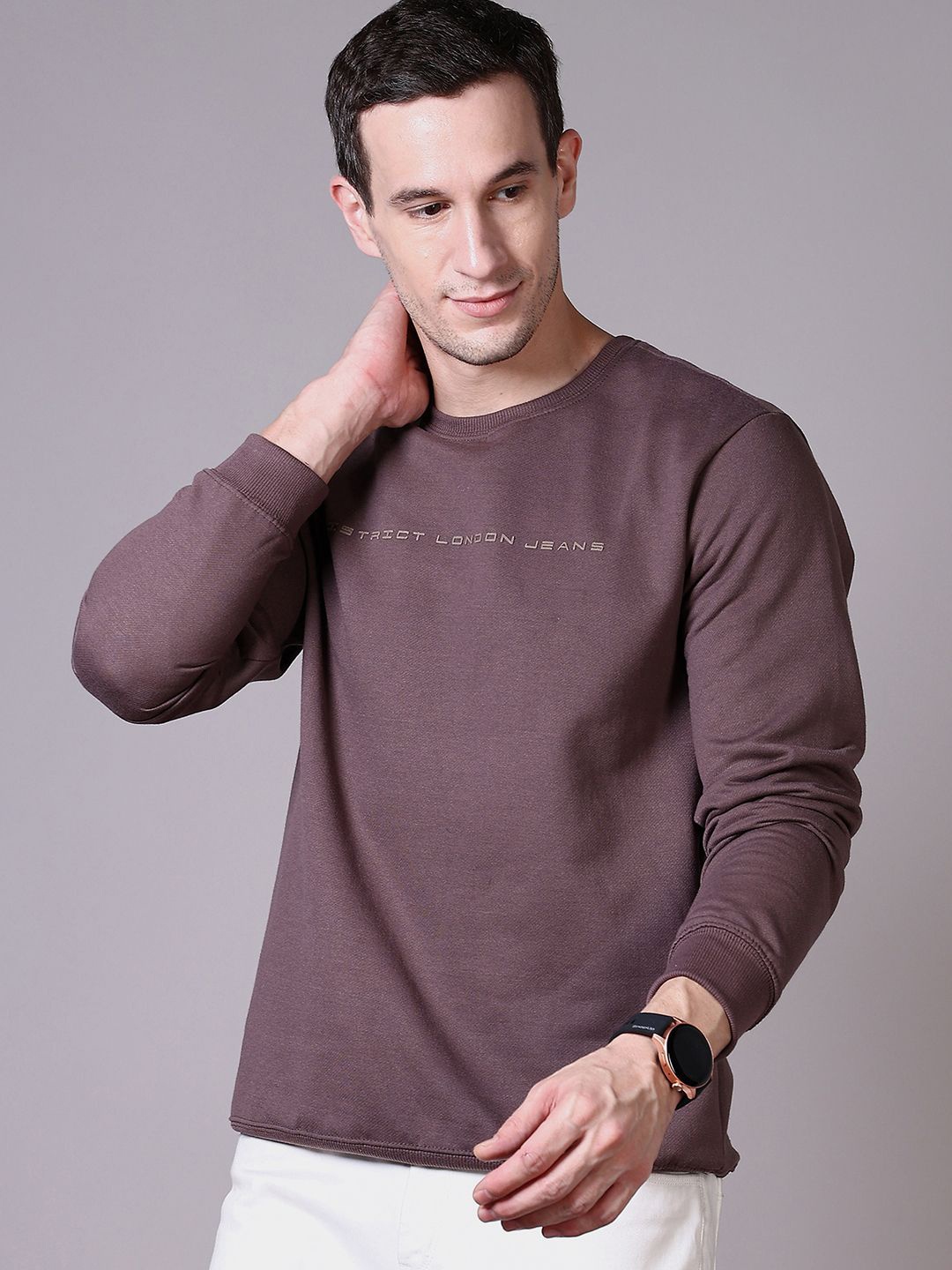 

V-Mart Men Printed Pullover Sweatshirt, Beige