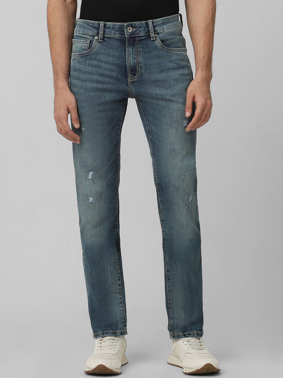 

Mufti Men Super Skinny Fit Low Distress Heavy Fade Stretchable Jeans, Blue