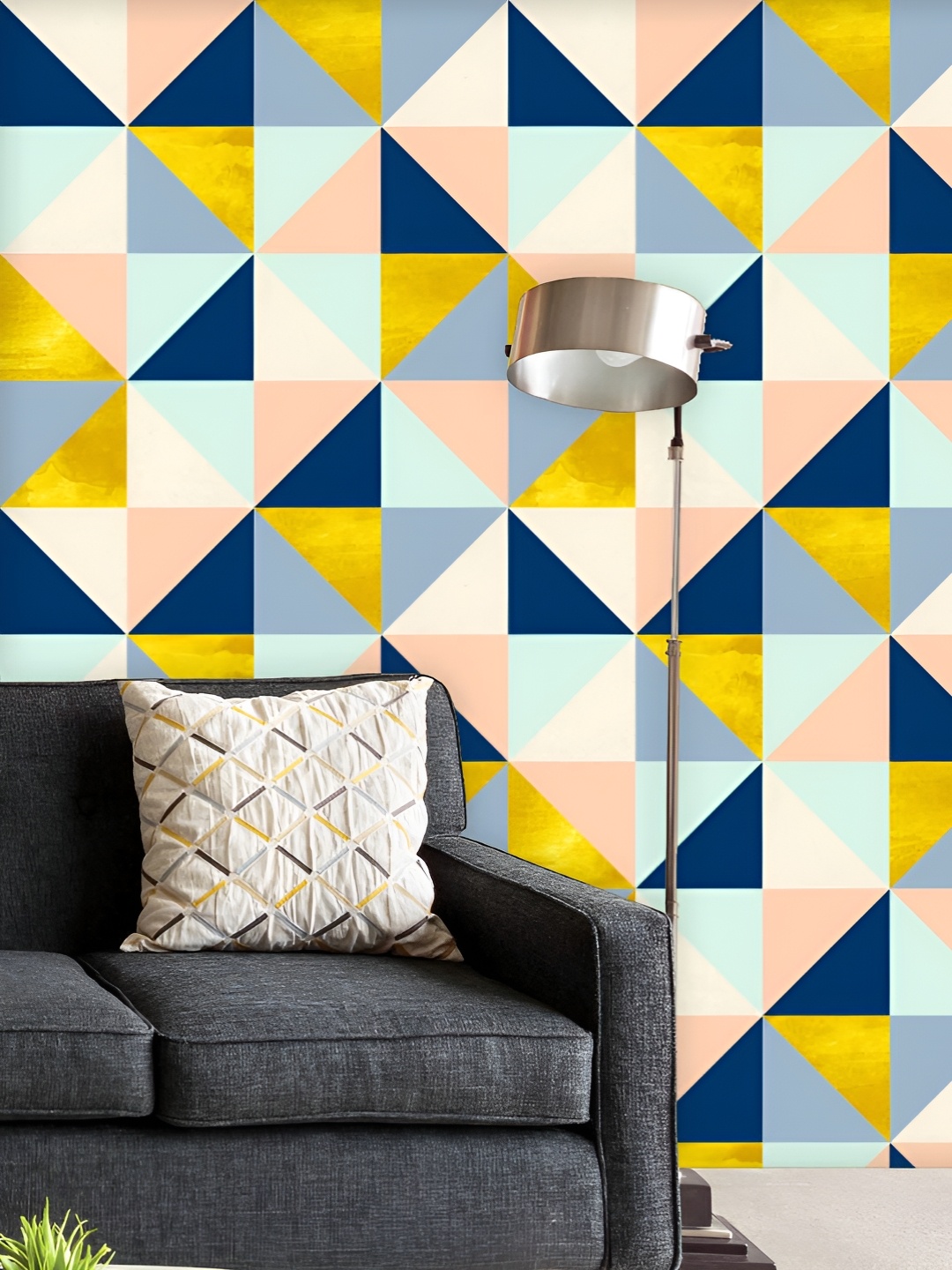 

ArtzFolio Printed UV-Resistant Anti-Bacterial Geometric Pattern Peel & Stick Wallpaper, Multi