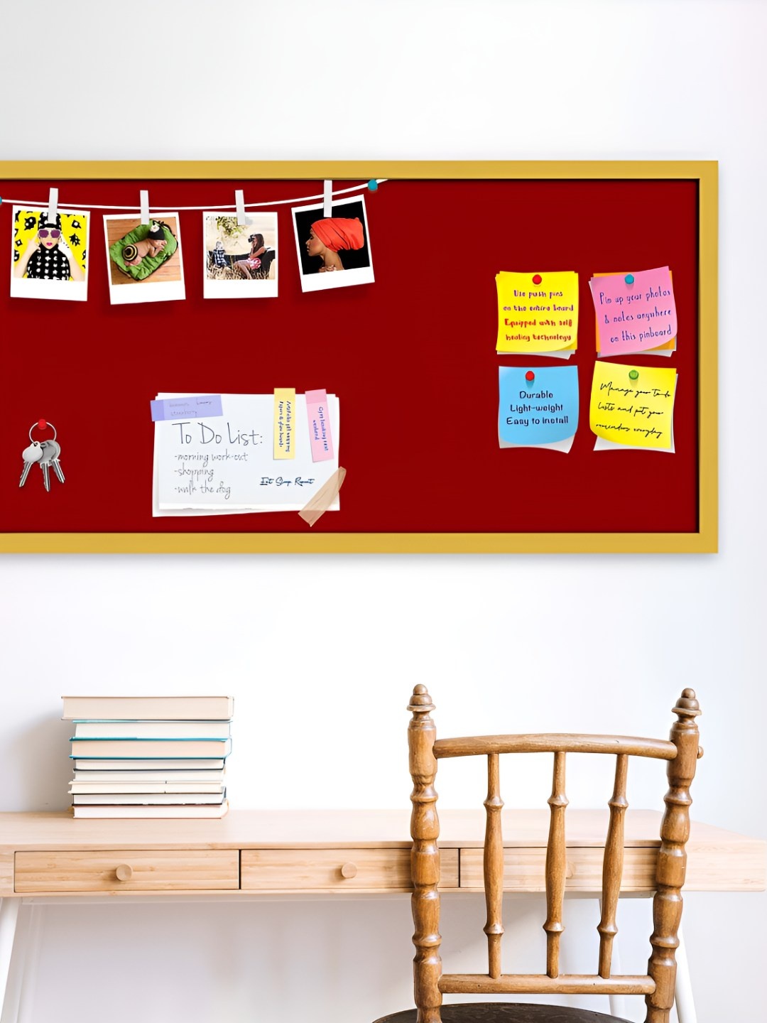 

ArtzFolio Wooden Notice Pin Board, Red