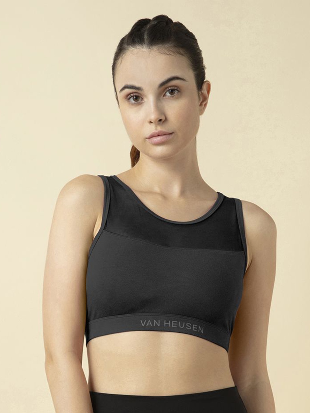 

Van Heusen Pro Active Women Anti-Bacterial Full Coverage Wire-free Padded Sports Bra, Black