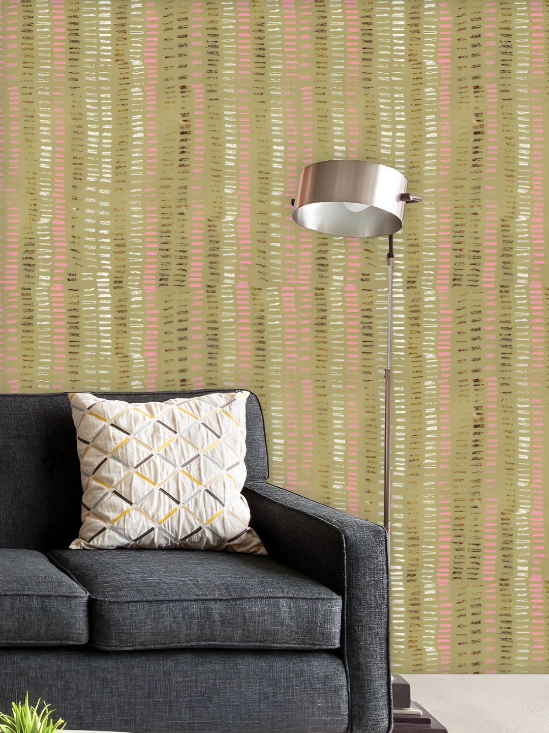 

ArtzFolio Beige & Pink Geometric Printed UV Resistant Wallpaper