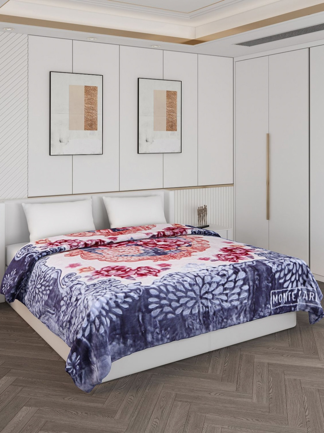 

Monte Carlo Blue & White 850 GSM Floral Heavy Winter Double Bed Blanket