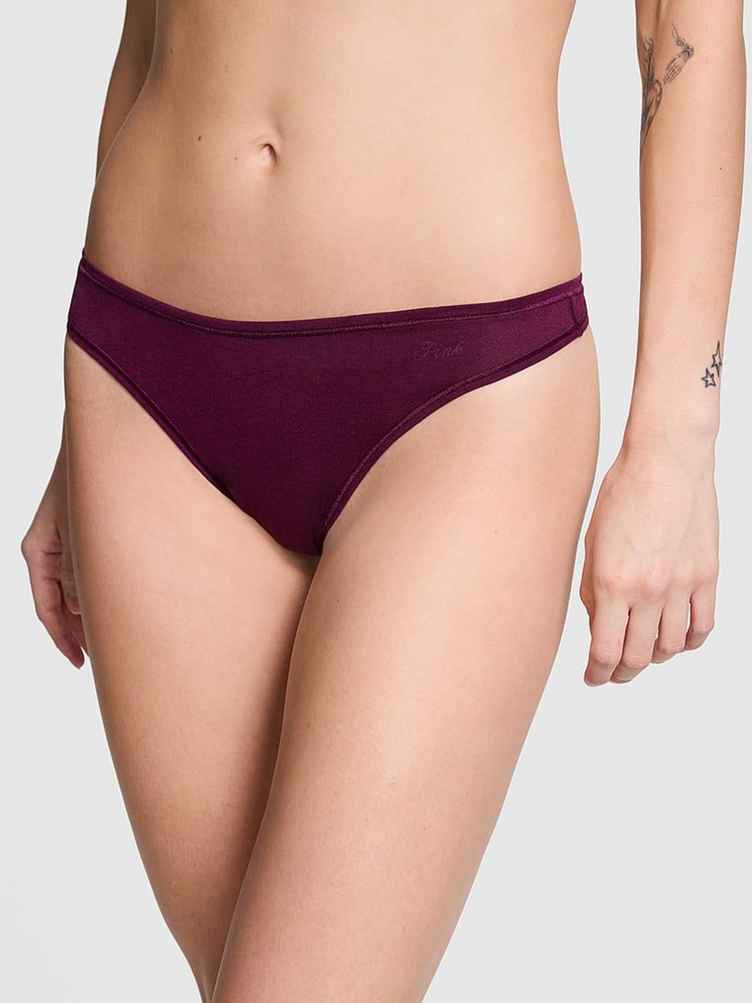 

Victoria's Secret Women Cotton High-Leg Thong Briefs-, Purple