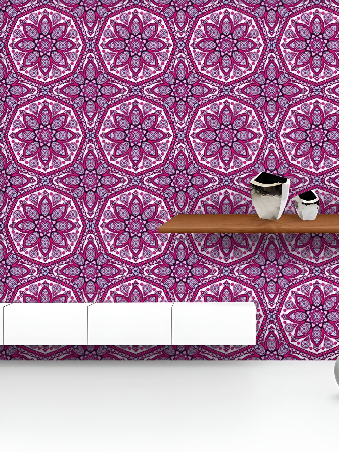 

ArtzFolio Pink & White Printed UV Resistant Wallpaper