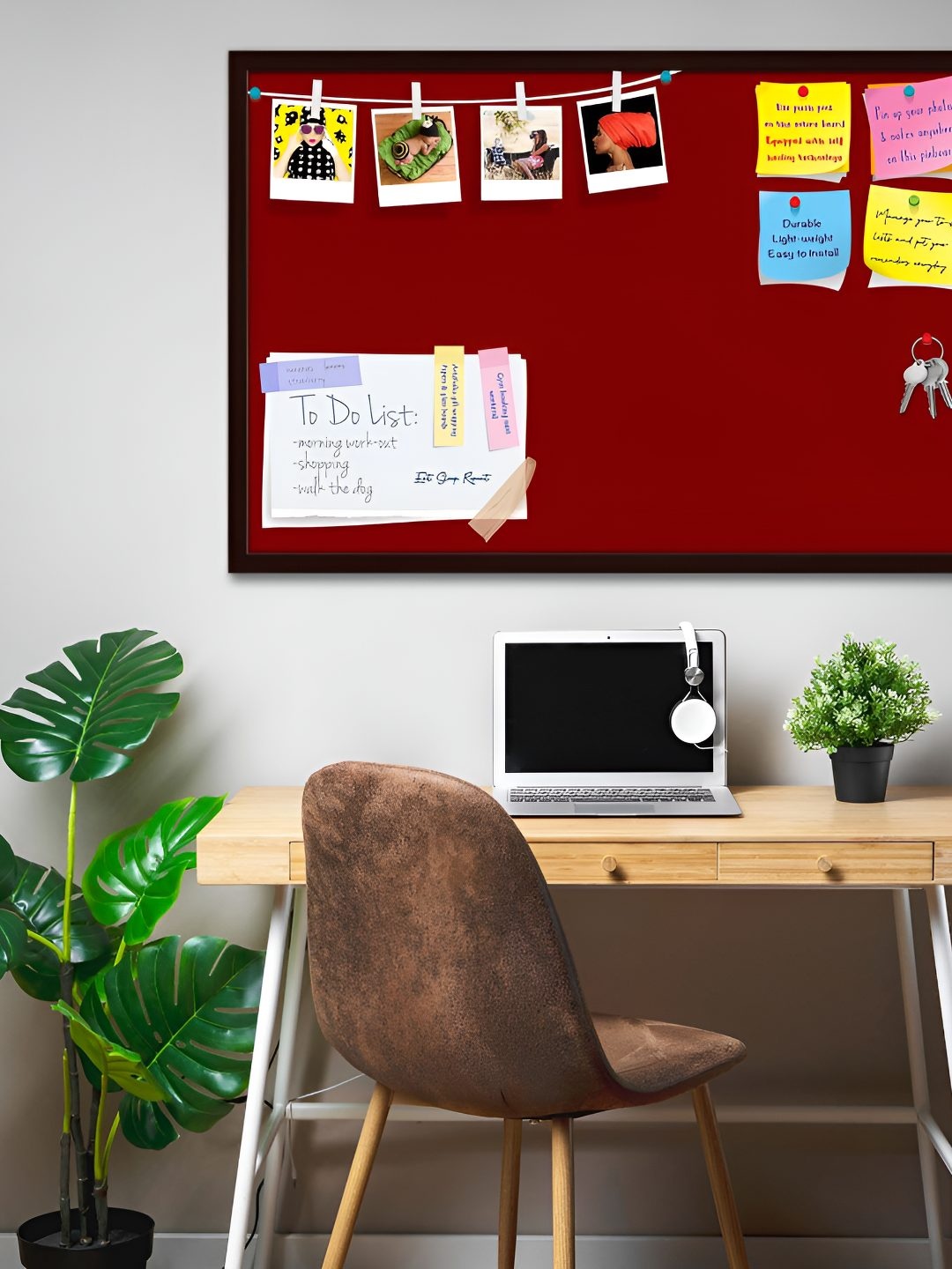 

ArtzFolio Wooden Notice Pin Board, Brown