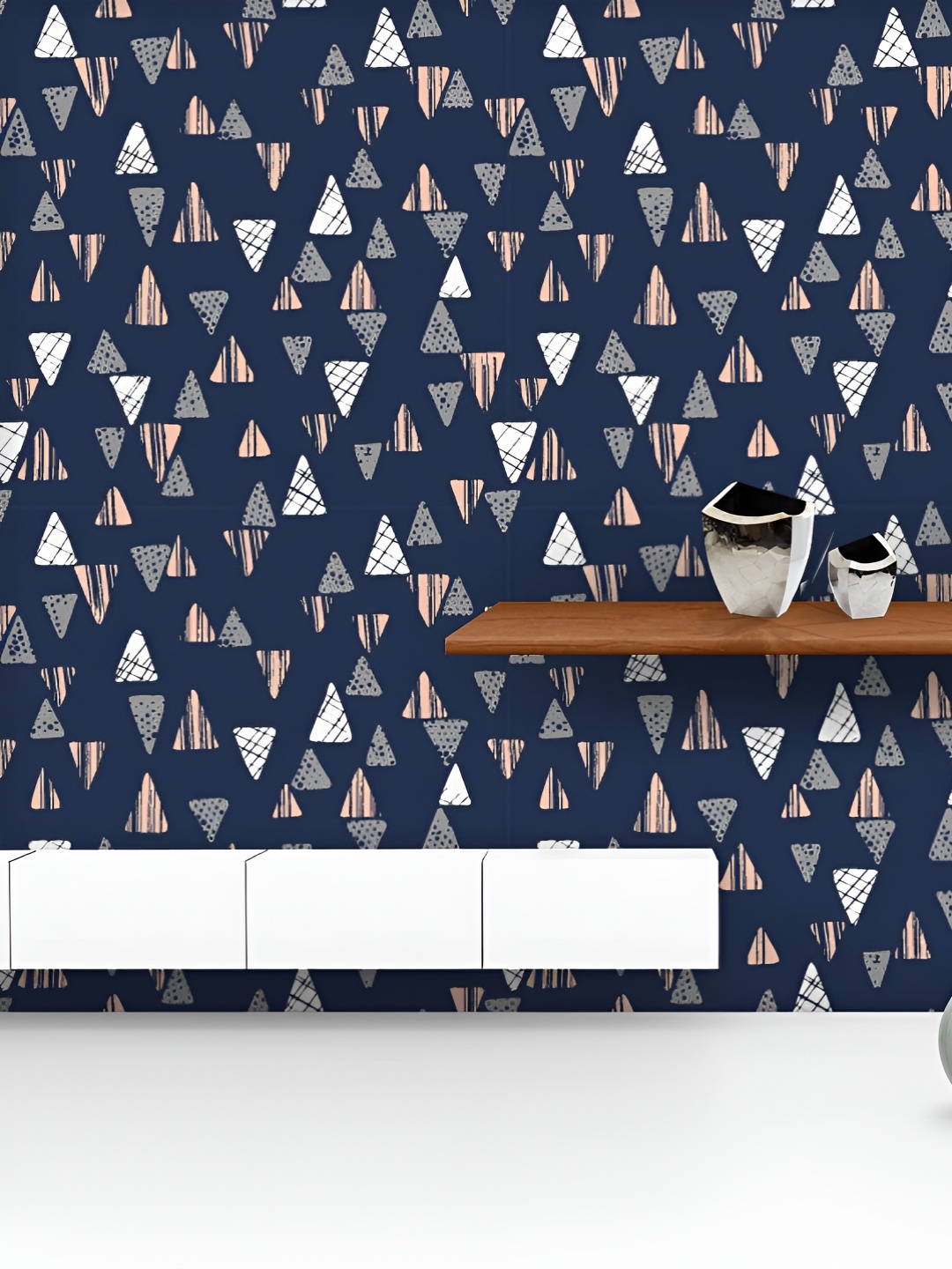 

ArtzFolio Printed UV-Resistant Anti-Bacterial Hand-Drawn Tribal Triangles Peel & Stick Wallpaper, Multi