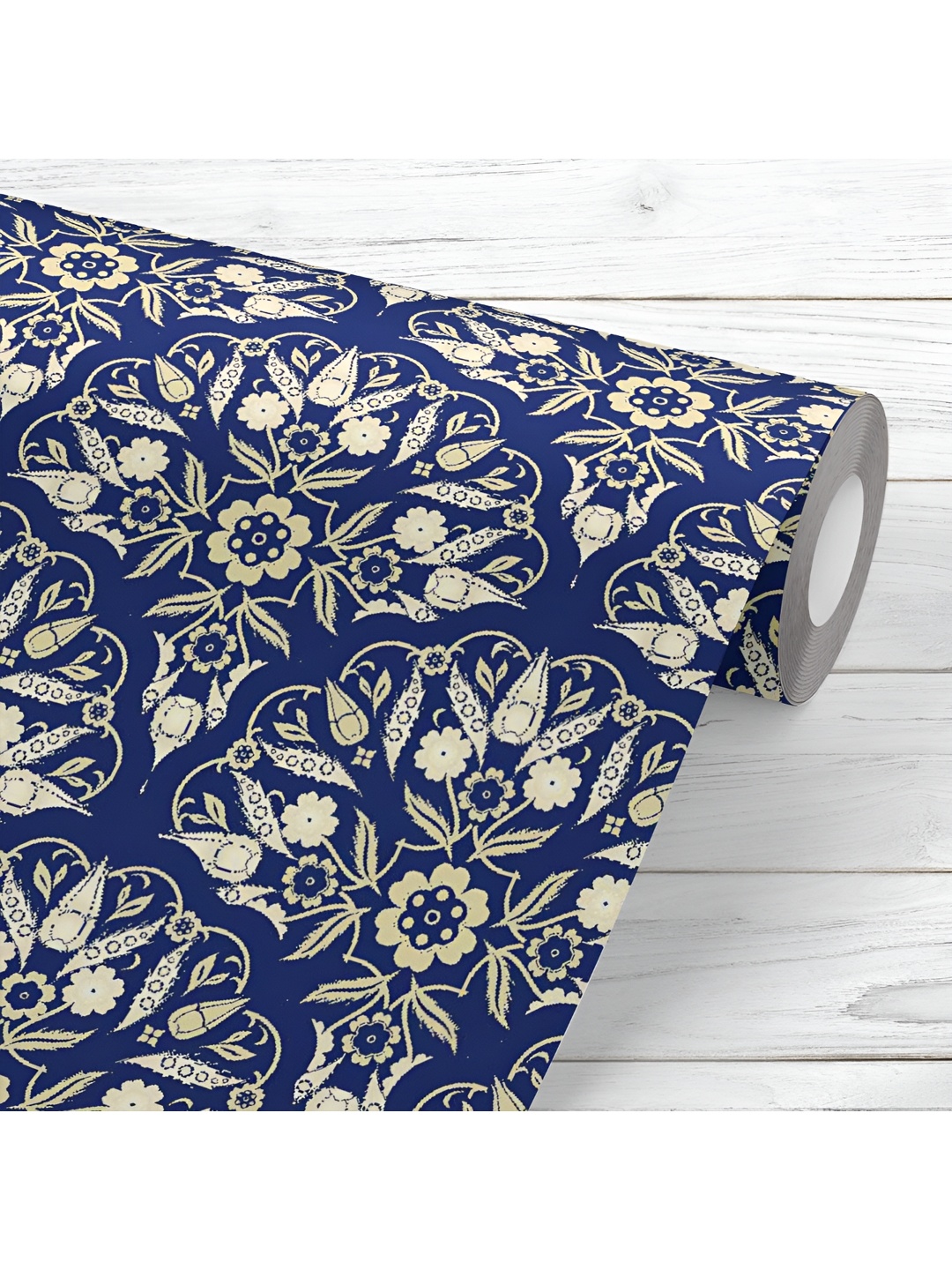 

ArtzFolio Navy Blue & Off White Printed UV Resistant Wallpaper