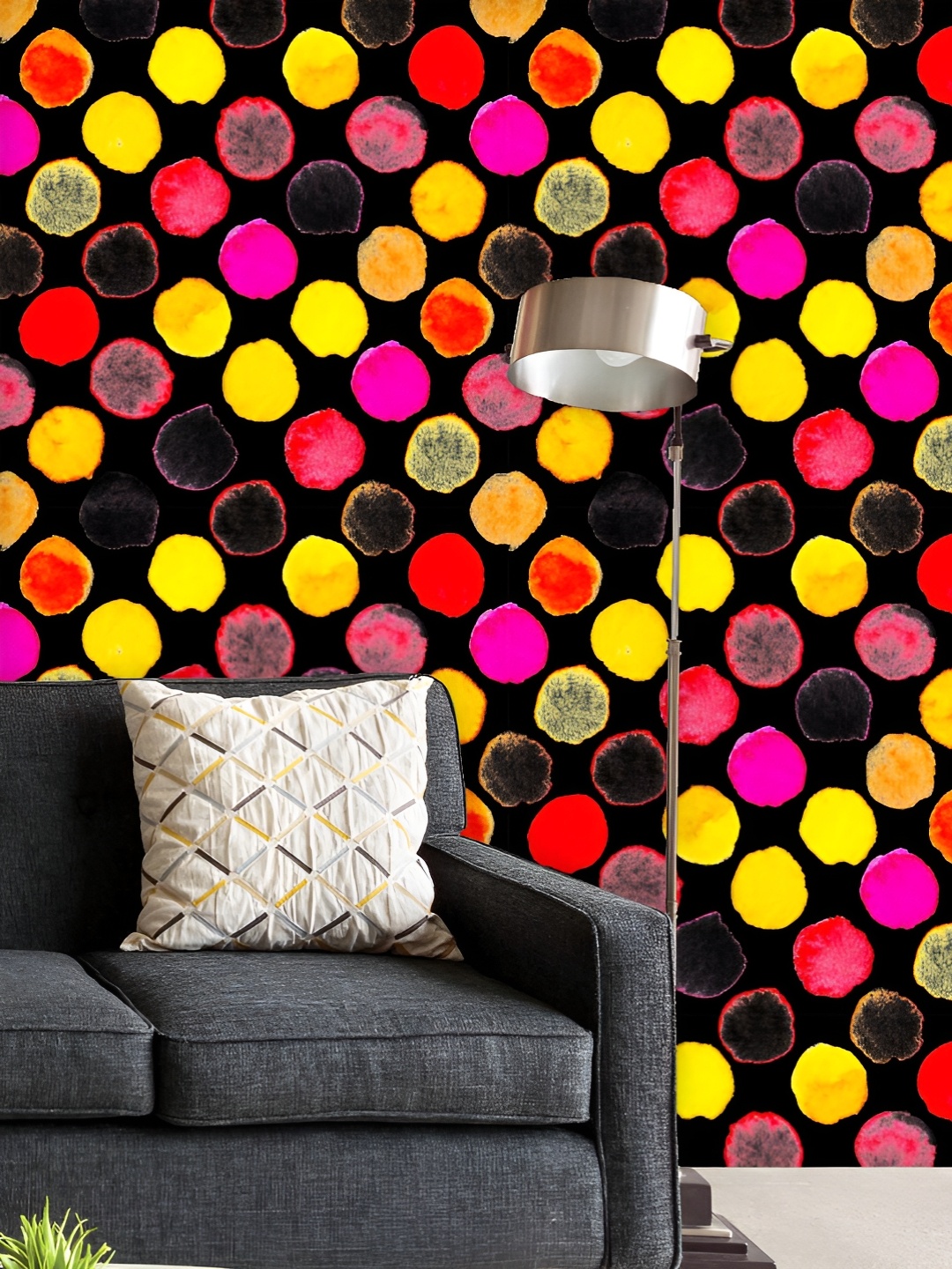 

ArtzFolio Printed UV-Resistant Anti-Bacterial Colorful Watercolor Circles Peel & Stick Wallpaper, Multi