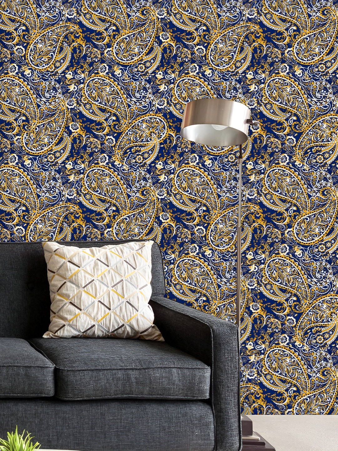 

ArtzFolio Printed UV-Resistant Anti-Bacterial Floral Paisley Pattern Peel & Stick Wallpaper, Multi