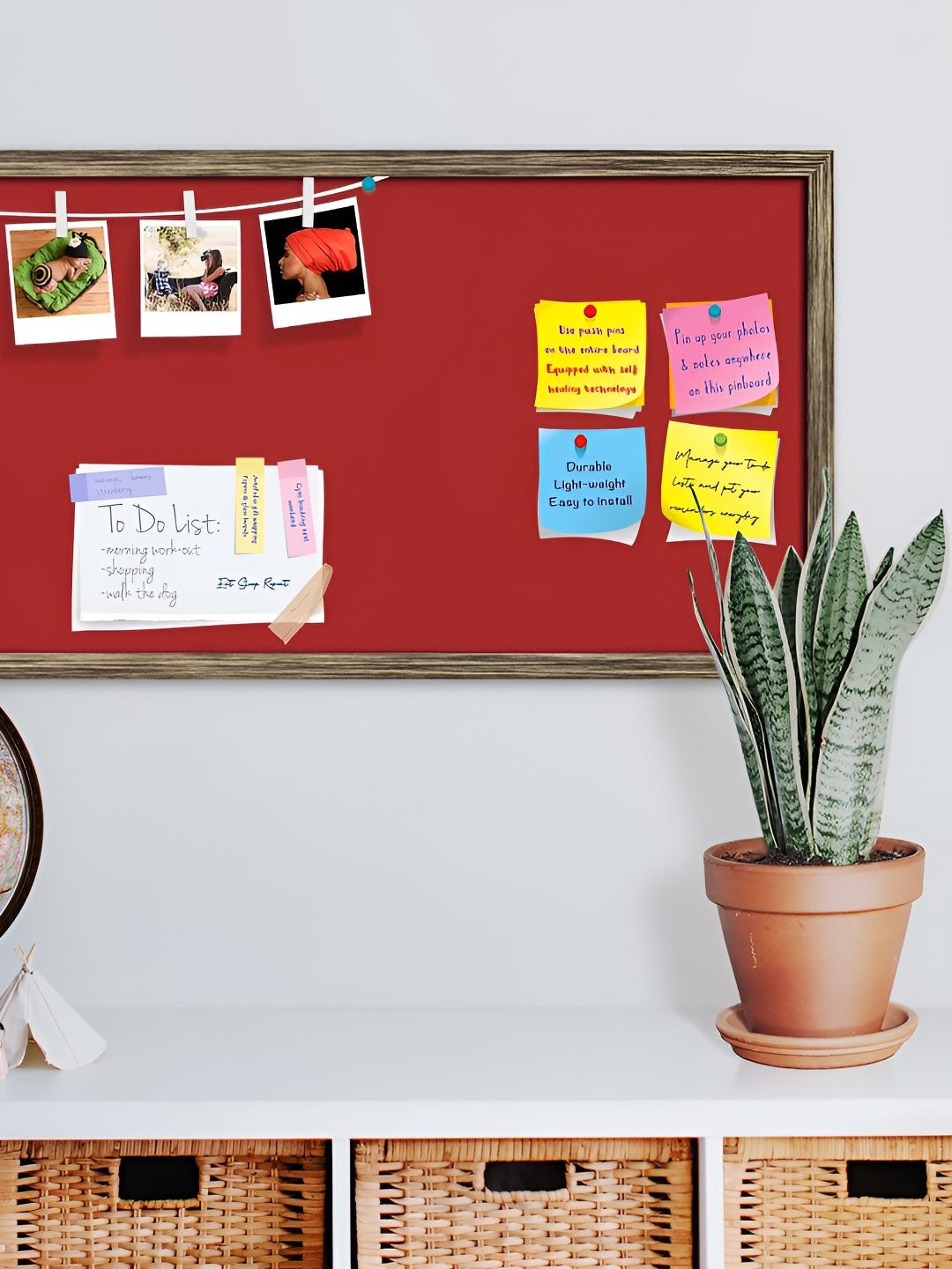 

ArtzFolio Wooden Notice Pin Board, Brown