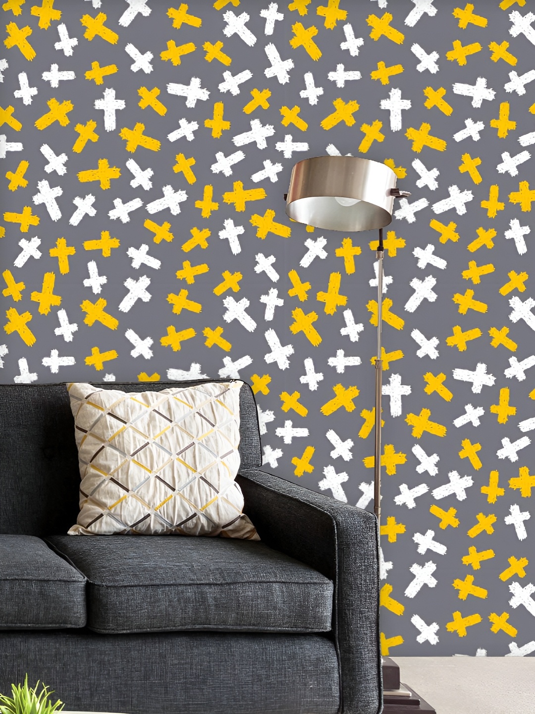 

ArtzFolio Printed UV-Resistant Anti-Bacterial Hand Drawn Ink Cross Peel & Stick Wallpaper, Multi