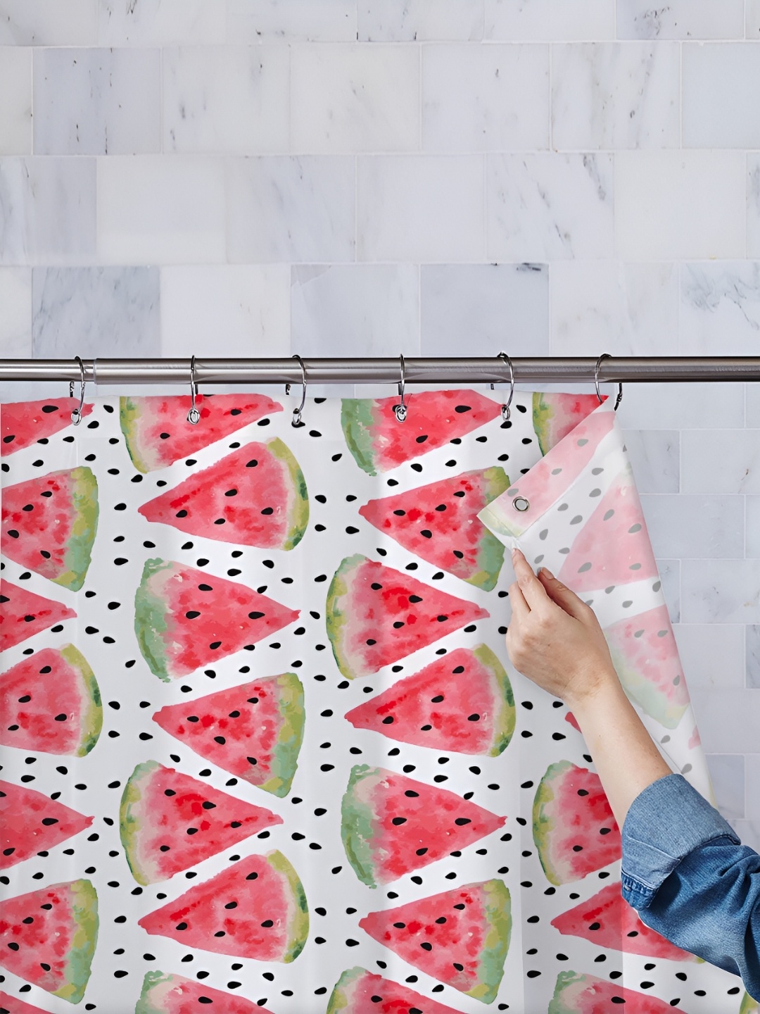 

ArtzFolio Single Piece Waterproof Polyester Shower Curtain, Multi