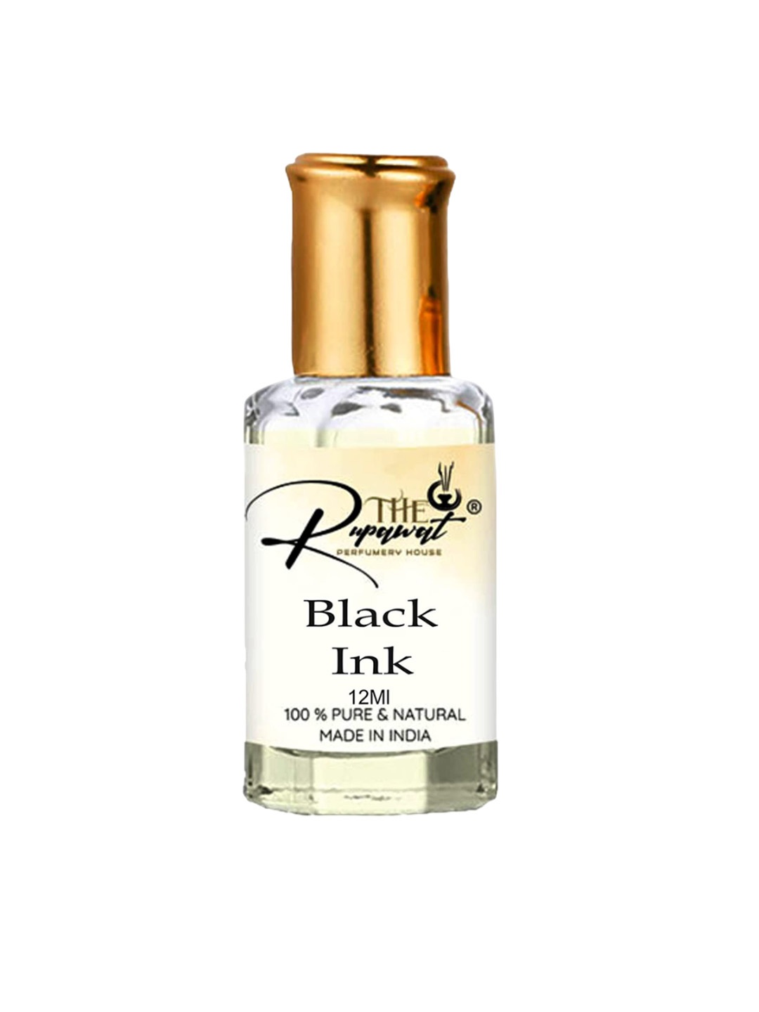 

THE RUPAWAT Perfumery House Black Ink 100% Natural & Pure Alcohol Free Attar- 12 ml, Transparent