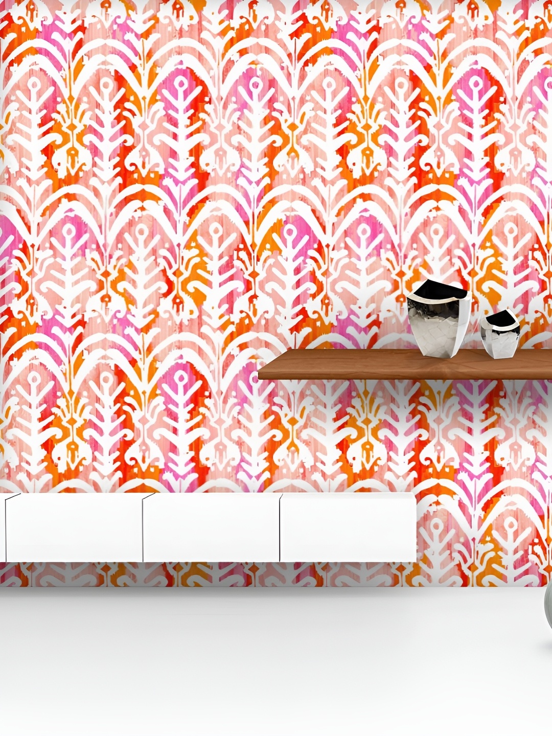 

ArtzFolio White & Pink Printed UV Resistant Wallpaper