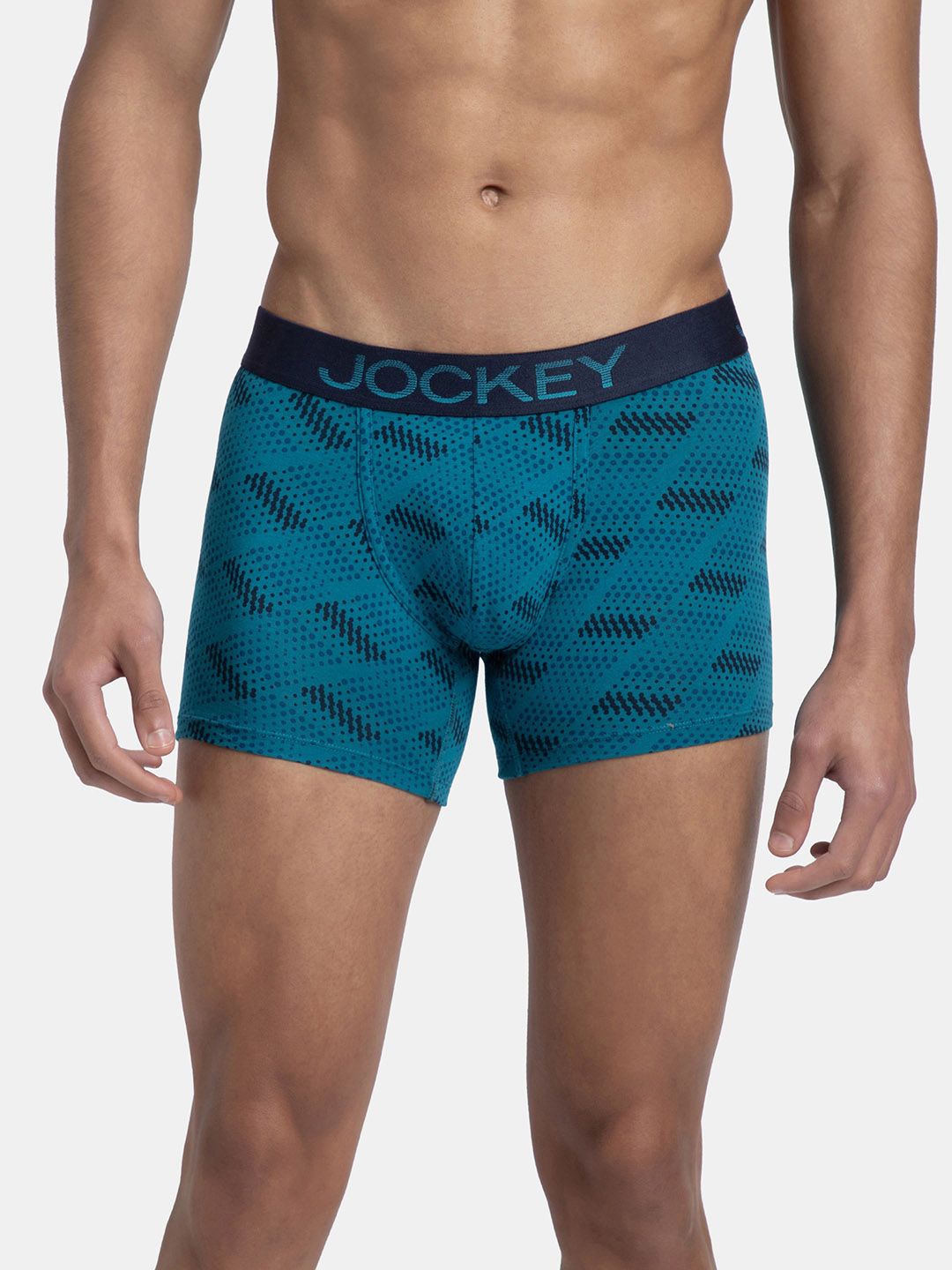 

Jockey Super Combed Cotton Elastane Stretch Printed Trunk with Ultrasoft Waistband - FP23, Blue