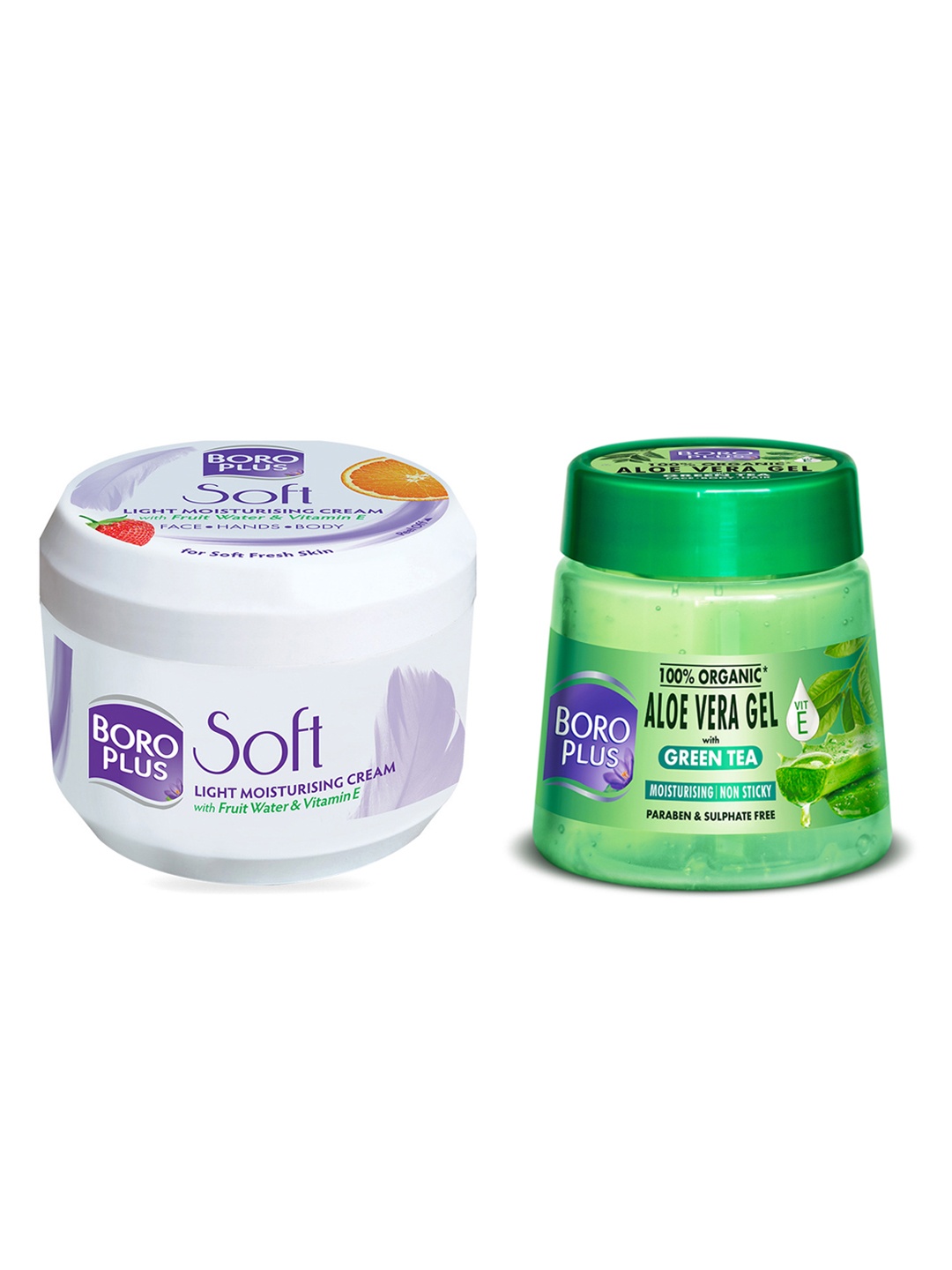 

BOROPLUS Set of Aloe Vera Gel & Soft Antiseptic Cream - 200ml each, Green