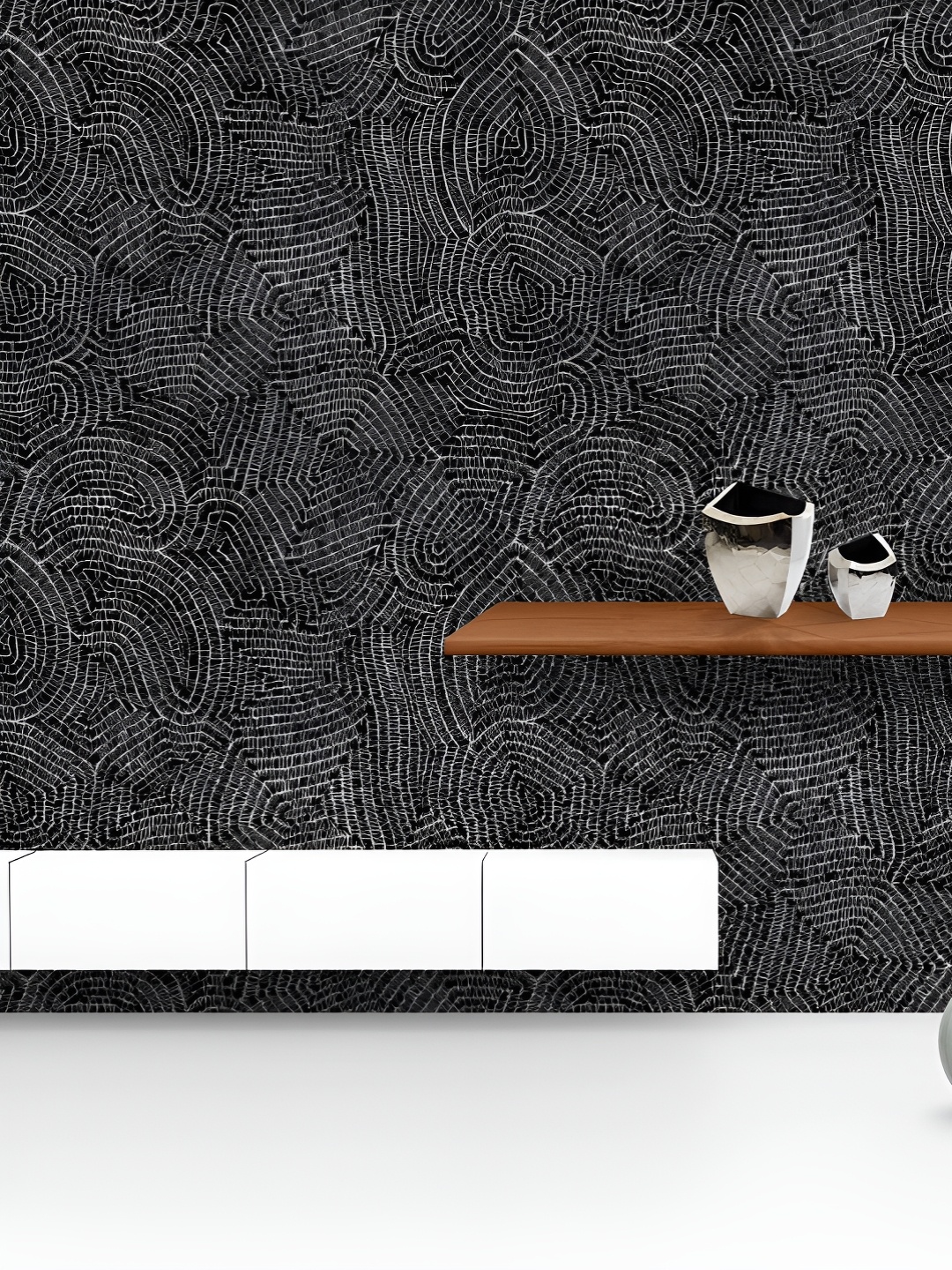 

ArtzFolio Printed UV-Resistant Anti-Bacterial Black Geometric Patches Peel & Stick Wallpaper, Multi