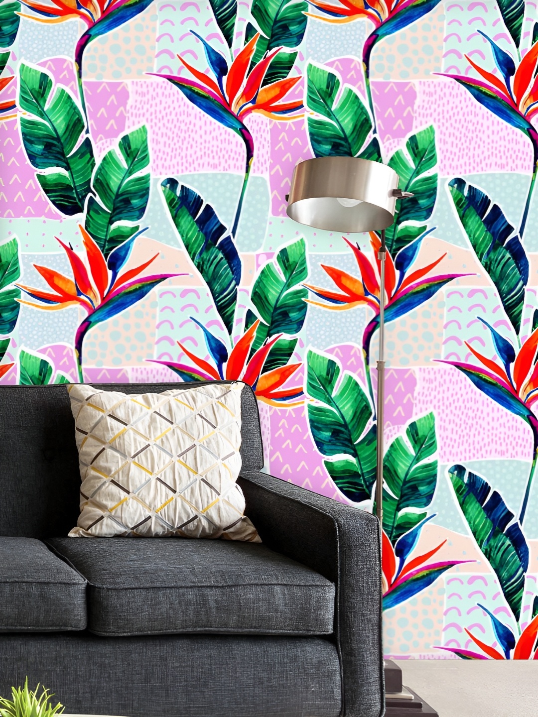 

ArtzFolio Printed UV-Resistant Anti-Bacterial Tropical Flowers Peel & Stick Wallpaper, Multi