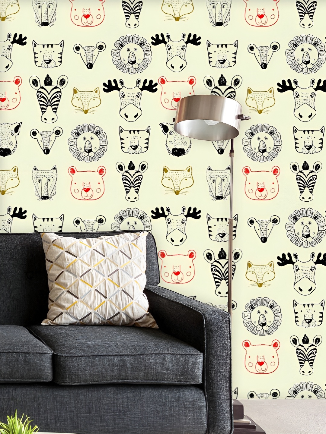 

ArtzFolio Printed UV-Resistant Anti-Bacterial Hand-Drawn Forest Animals Peel & Stick Wallpaper, Multi