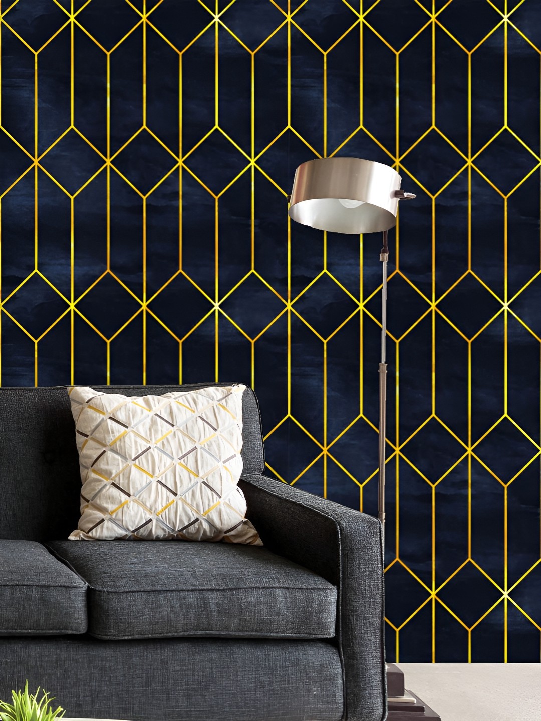 

ArtzFolio Printed UV-Resistant Anti-Bacterial Geometric Pattern Peel & Stick Wallpaper, Multi