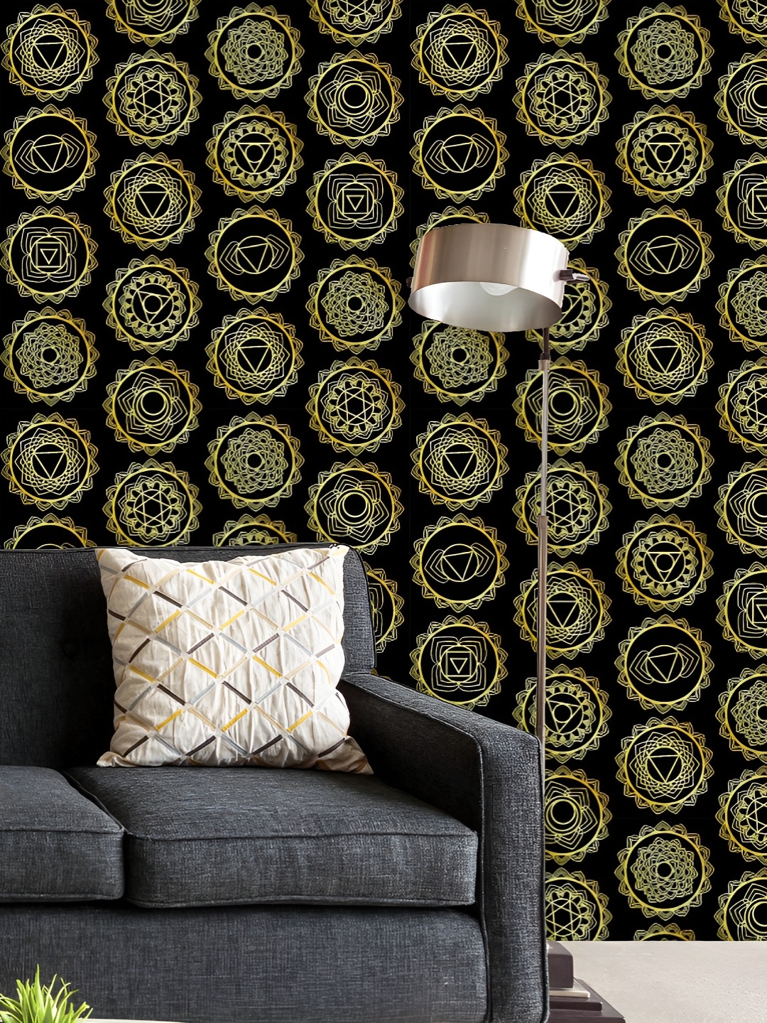 

ArtzFolio Printed UV-Resistant Anti-Bacterial Traditional Mandala Peel & Stick Wallpaper, Multi