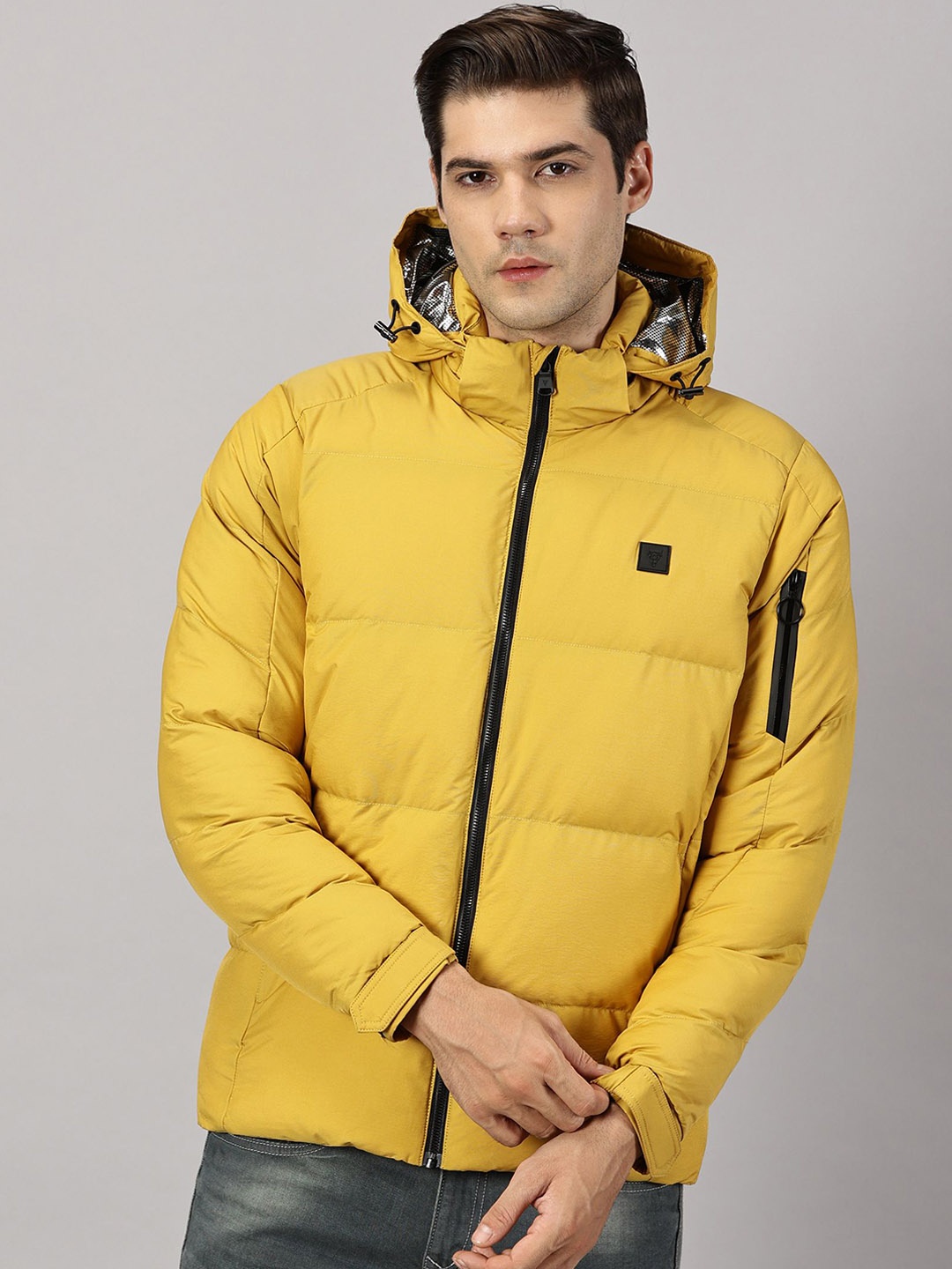 

BLACK BUCK Puffer Jacket with Detachable Hood, Green