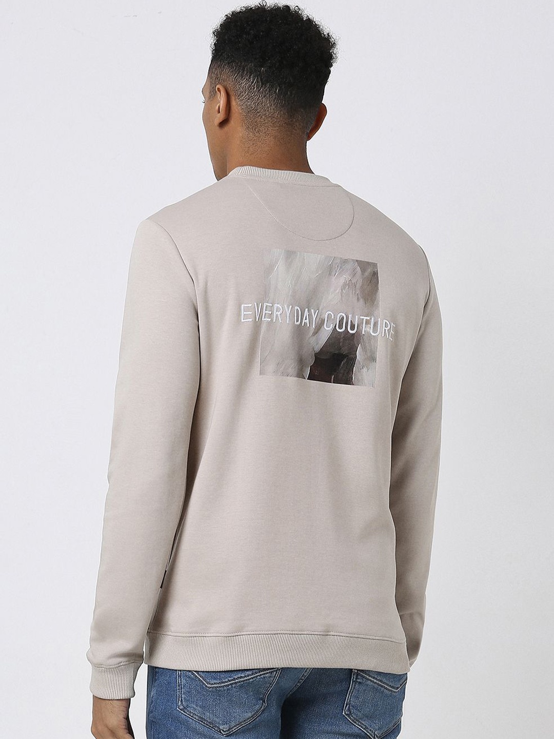 

VAN HEUSEN DENIM LABS Men Printed Round Neck Sweatshirt, Grey