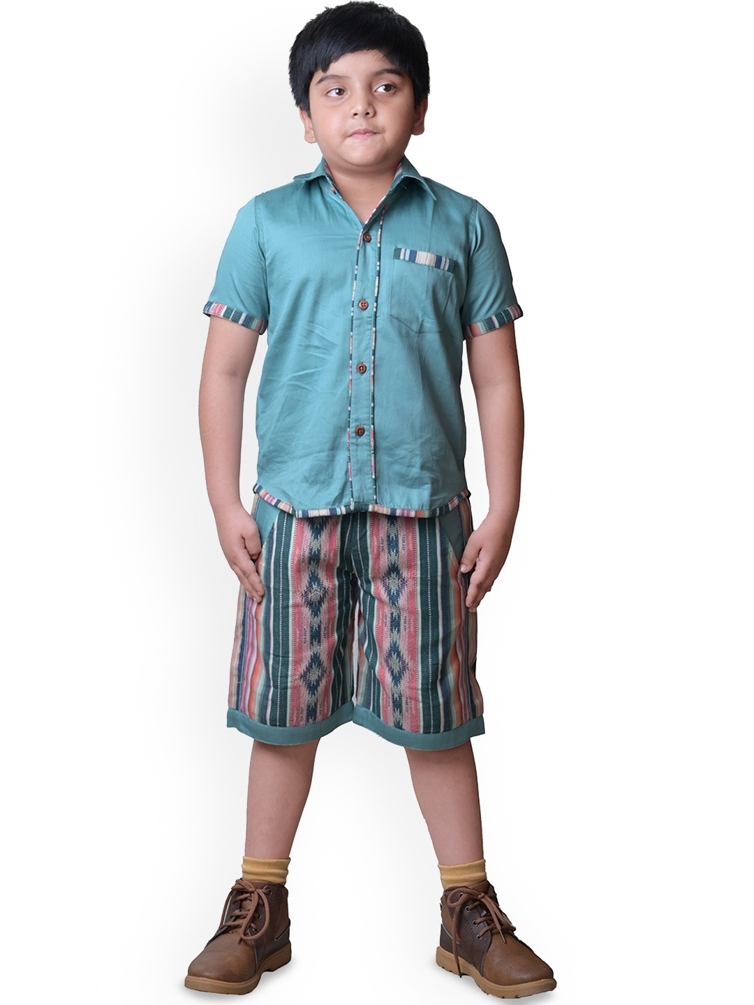 

BAESD Boys Printed Regular Fit, Teal