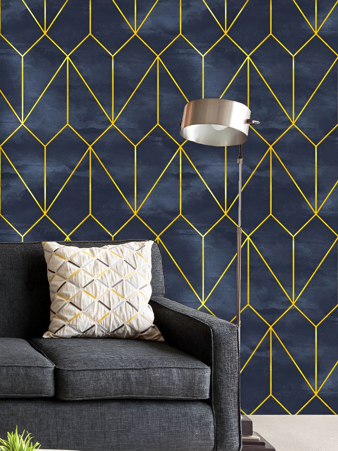 

ArtzFolio Printed UV-Resistant Anti-Bacterial Geometric Pattern Peel & Stick Wallpaper, Multi