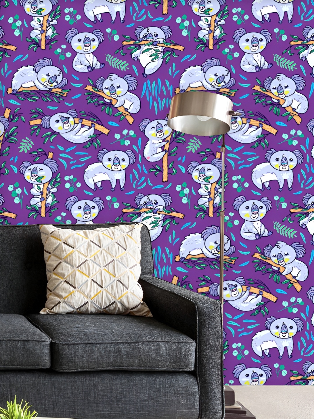 

ArtzFolio Printed UV-Resistant Anti-Bacterial Koalas Eucalyptus Pattern Peel & Stick Wallpaper, Multi