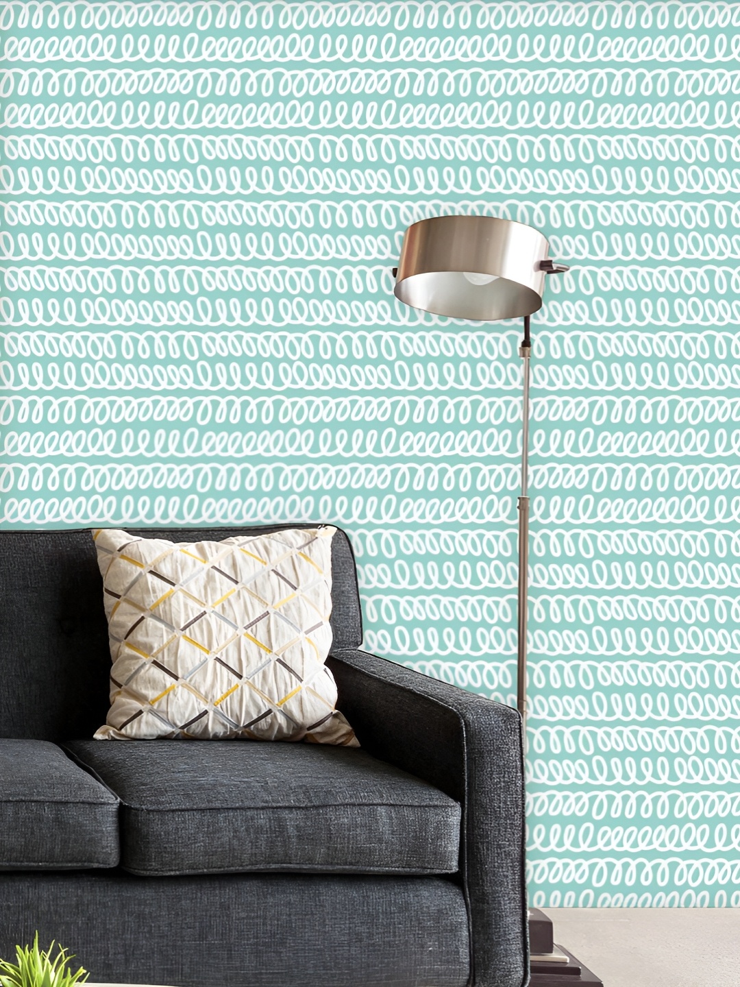 

ArtzFolio Printed UV-Resistant Anti-Bacterial Abstract Geometric Stripes Peel & Stick Wallpaper, Multi