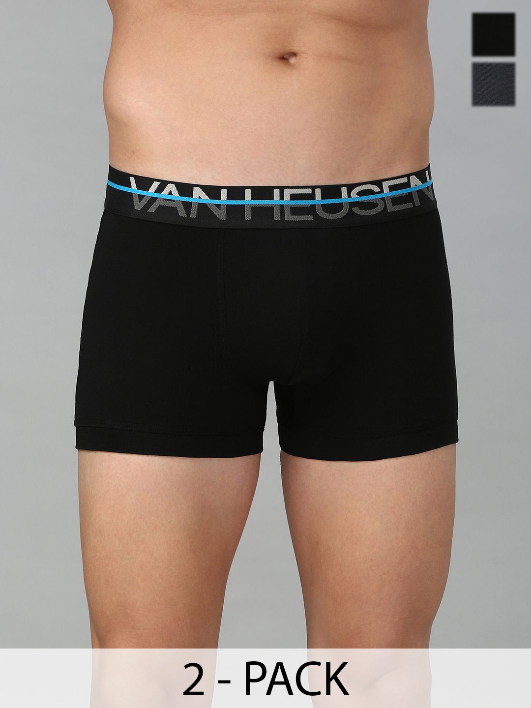 

Van Heusen Men Pure Super Combed Cotton Trunks - Pack of 2, Grey
