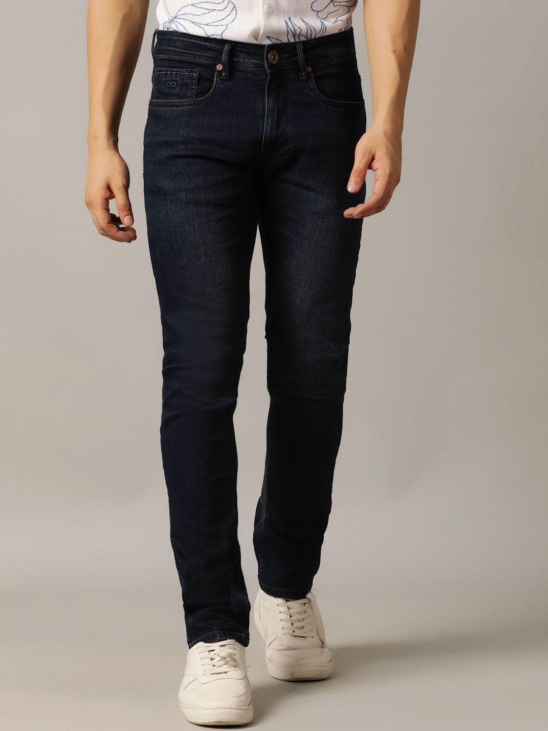 

JADE BLUE Men Mid-Rise Slim Fit Jeans, Navy blue