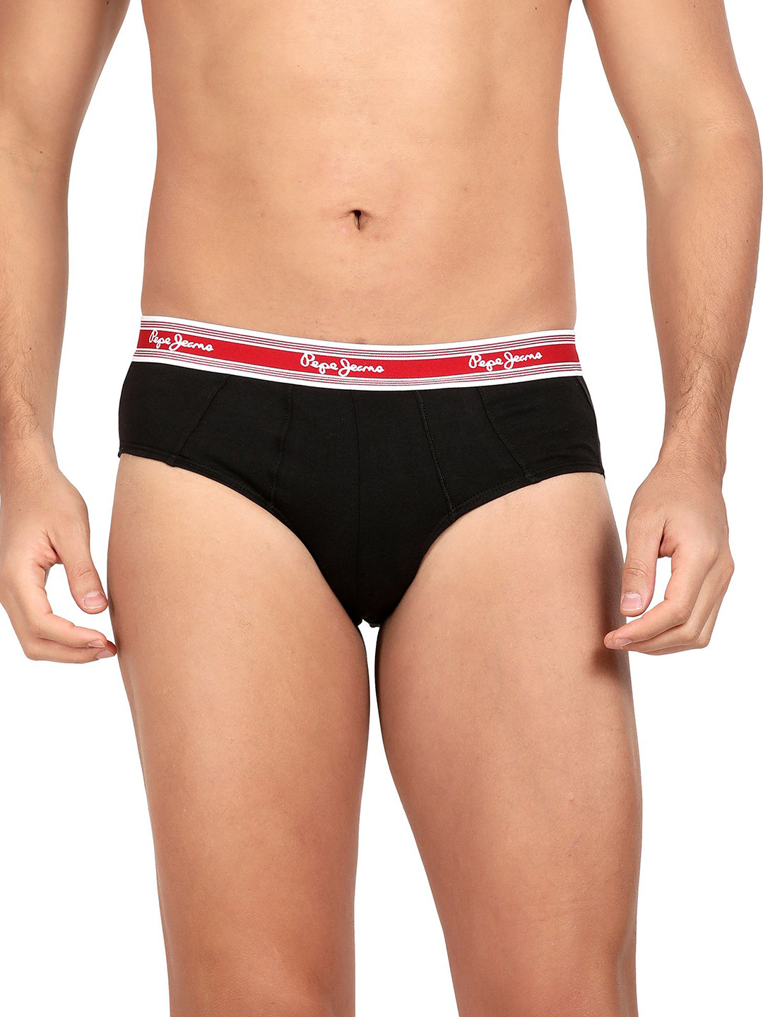 

Pepe Jeans Men Cotton Low Rise Basic Briefs CLB03-01-BLK, Black