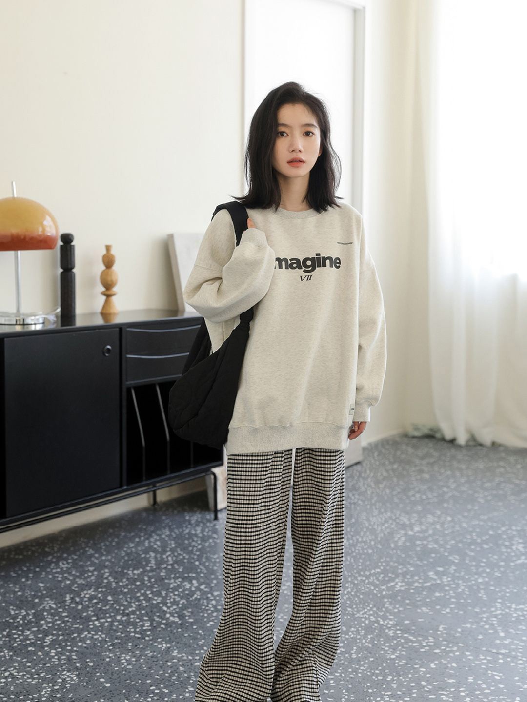 

JC Mode Women Cotton Typography Printed Round Neck Casual Sweatshirt, Grey